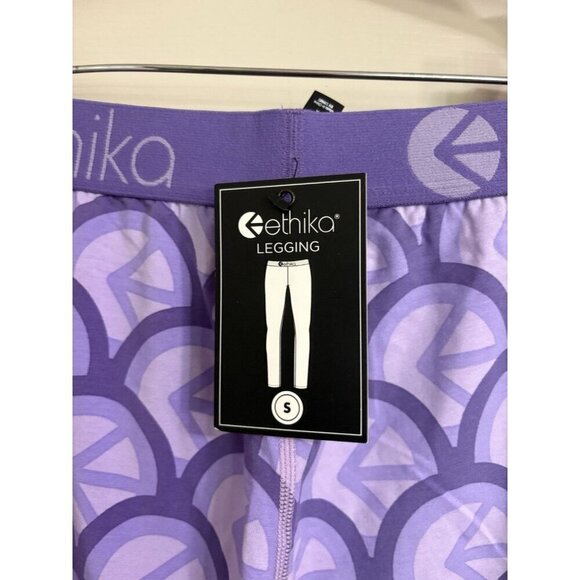 Ethica Small Womens Leggings Purple Print NWT 26" Inseam - Picture 4 of 6